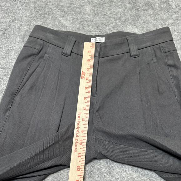 GUNEX by BRUNELLO CUCINELLI Women’s Chinos Size 4 Gray Dark Wash Pleated Pants - Picture 3 of 12